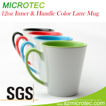 12oz Inner &amp; Handle Farbe Latte Becher, Grade a, Mt-Lm012h SGS &amp; FDA genehmigt